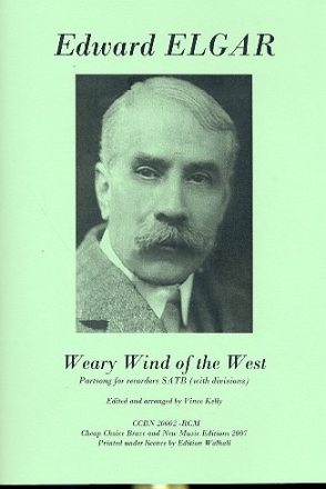 Weary Wind of the West for 4 recorders (voices/SATB) score and parts (piano for rehearsal only)
