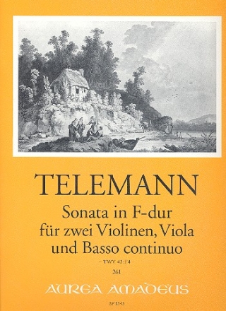 Sonate F-Dur TWV43:F4 fr 2 Violinen, Viola und Bc Partitur (=Klavier) und Stimmen