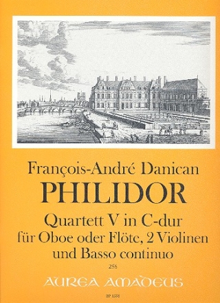 Quartett C-Dur Nr.5 fr Oboe (Flte), 2 Violinen und Bc Partitur (=Klavier) und Stimmen