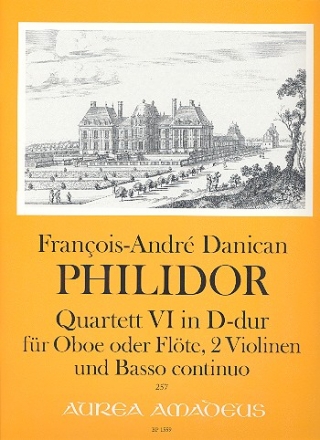 Quartett D-Dur Nr.6 fr Oboe (Flte), 2 Violinen und Bc Partitur (=Klavier) und Stimmen