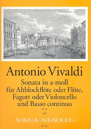 Sonate a-Moll RV86 fr Altblockflte (Flte), Fagott (Violoncello) und Bc Partitur und Stimmen
