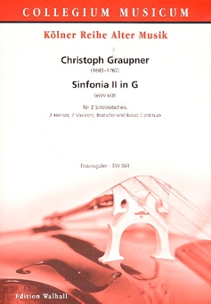 Sinfonia G-Dur Nr.2 GWV608 fr 2 Violen, 2 Hrner, 2 Violinen, Viola und Bc Partitur