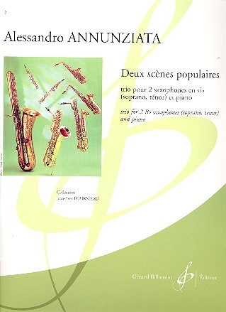 2 scnes populaires trio pour 2 saxophones en sib (soprano, tnor) et piano