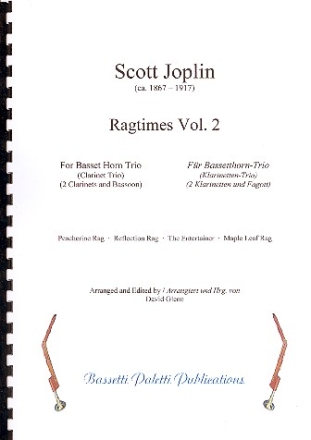 Ragtimes Band 2 fr 3 Bassetthrner (Klarinetten/2 Klarinetten und Fagott) Partitur und Stimmen