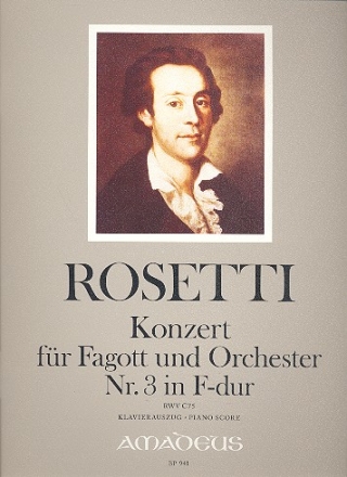 Konzert F-Dur Nr.3 RWVC75 fr Fagott und Orchester fr Fagott und Klavier