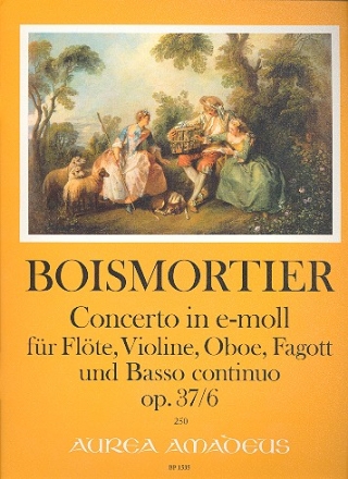 Konzert e-Moll op.37,6 fr Flte, Violine, Oboe, Fagott und Bc Partitur und Stimmen