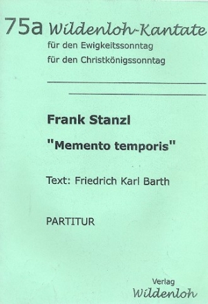 Memento temporis - fr Sopran, Flte, Violoncello und Orgel Partitur und Stimmen