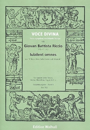 Iubilent omnes fr Sopran, Violine, Blockflte, Fagott und Bc Partitur und Stimmen (Bc nicht ausgesetzt)
