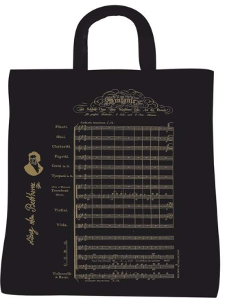 Tragetasche 9. Symphonie schwarz, 100 % Baumwolle Verpackungseinheit enthlt 5 Exemplare