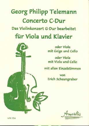 Konzert C-Dur fr Viola (Violine und Viola / 2 Violen) und Klavier Partitur und Stimmen