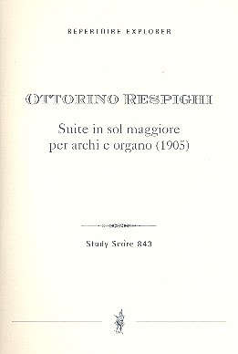 Suite G-Dur  fr Streicher und Orgel Studienpartitur