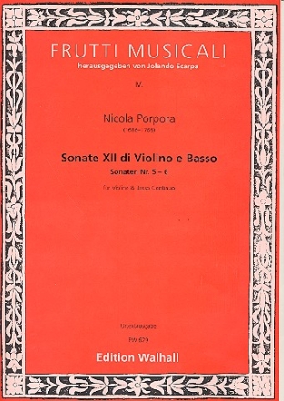 Sonaten Nr.5-6 fr Violine und Bc (Violoncello) Partitur und Stimmen (Bc nicht ausgesetzt)