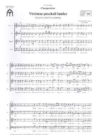 Victimae paschali laudes fr gem Chor und Orchester Chorpartitur