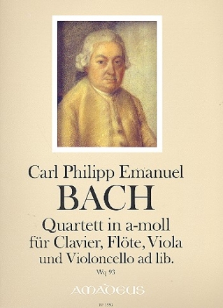 Quartett a-Moll Wq93 fr Klavier, Flte, Viola und Violoncello (ad lib) Partitur und Stimmen