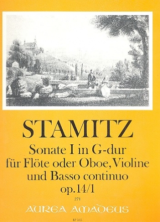 Sonate G-Dur op.14,1  fr Flte (Violine/Oboe), Violine und Bc Partitur und Stimmen