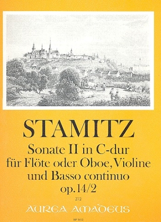 Sonate C-Dur op.14,2 fr Flte (Violine/Oboe), Violine und Bc Partitur und Stimmen