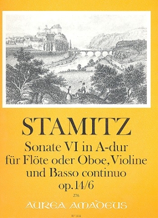 Sonate A-Dur op.14,6 fr Flte (Oboe), Violine und Bc Partitur und Stimmen