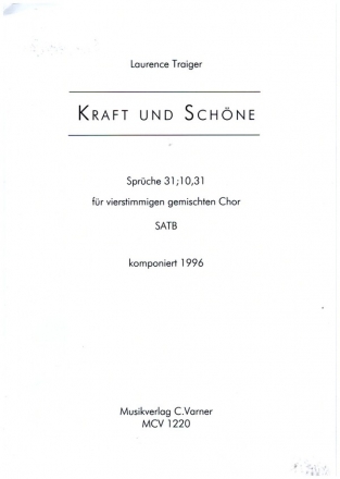 Kraft und Schne fr gem Chor a cappella Partitur