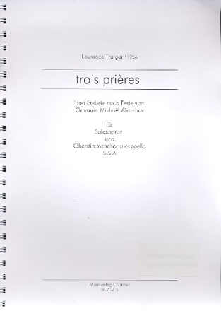 3 Prires fr Sopran und Frauenchor a cappella Partitur