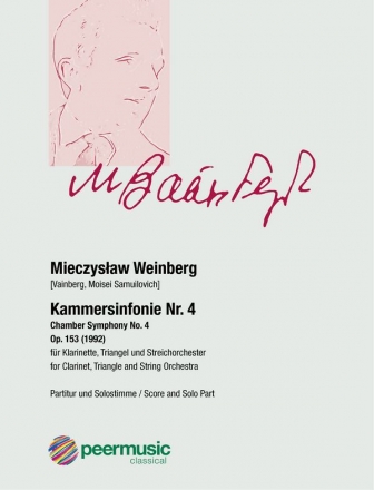 Kammersinfonie Nr.4 op.153  fr Klarinette, Triangel und Streichorchester Partitur und Solostimme