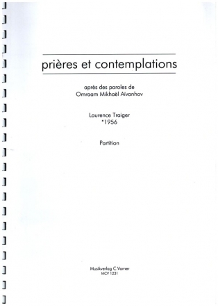 Prires et contemplations: fr gem Chor, Oboe und Orgel Partitur