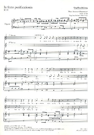 In festo purificationis H318 für 3 Singstimmen (SSB) und Orgel Partitur