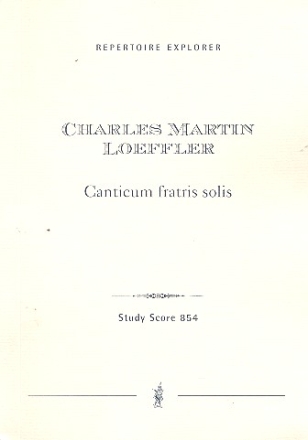 Canticum fratris solis fr Gesang und Orchester Studienpartitur