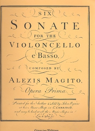 6 Sonatas for violoncello e bc Facsimile
