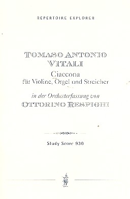 Ciaccona fr Violine, Orgel und Streicher Studienpartitur