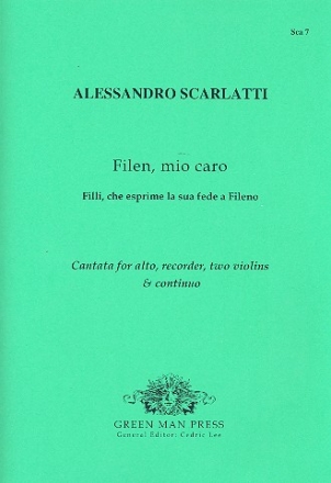 Filen mio caro for alto, recorder, 2 violins and Bc score and parts (en/it)