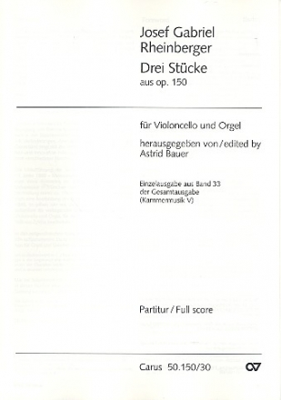 3 Stcke aus op.150 fr Violoncello und Orgel
