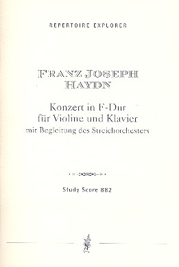 Konzert F-Dur fr Violine, Cembalo (Klavier) und Streichorchester Studienpartitur