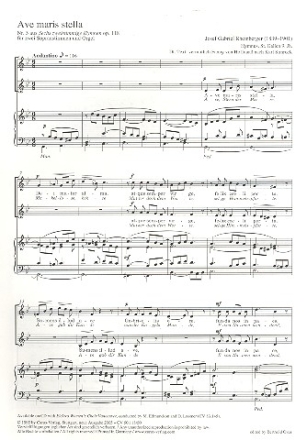 Ave maris stella op.118,5 fr 2 Sopranstimmen und Orgel (dt/la)