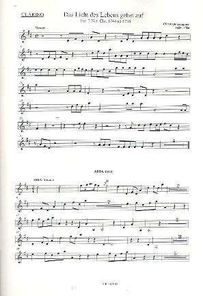 Das Licht des Lebens gehet auf Kantate fr Sopran, Trompete, Streicher und Bc Trompete (Clarino)