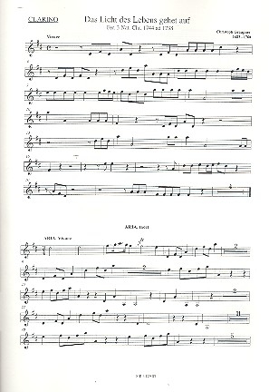 Das Licht des Lebens gehet auf Kantate fr Sopran, Trompete, Streicher und Bc Trompete (Clarino)