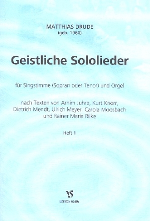 Geistliche Sololieder Band 1: fr Sopran (Tenor) und Orgel (Klavier)