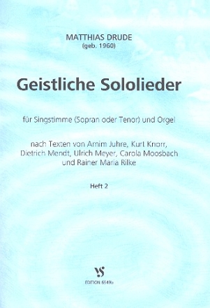 Geistliche Sololieder Band 2: fr Sopran (Tenor) und Orgel (Klavier)