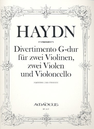 Divertimento G-Dur Hob.II/2 fr 2 Violinen, 2 Violen und Violoncello Partitur und Stimmen