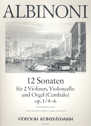 12 Sonaten op.1 Band 2 (Nr.4-6) fr 2 Violinen, Violoncello und Orgel (Cembalo), Stimmen