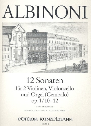 12 Sonaten op.1 Band 4 (Nr.10-12) fr 2 Violinen, Violoncello und Orgel (Cembalo), Stimmen