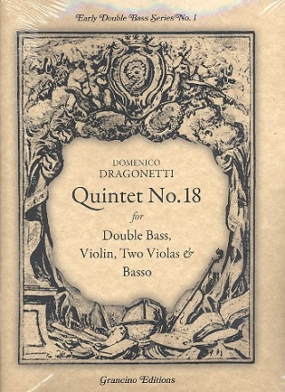 Quintet in C Major no.18 for double bass, violin, 2 violas and cello score and parts