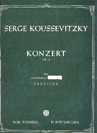 Konzert fis-Moll op.3 fr Kontrabass und Orchester Studienpartitur Din A4