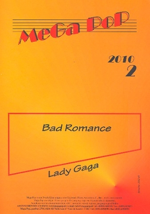Bad Romance fr Klavier (mit Text) Einzelausgabe