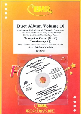 Duet Album vol.10 (+CD) for trumpet (cornet) and trombone (piano/keyboard/organ ad lib) 2 scores