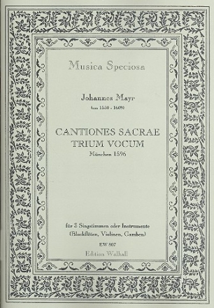Cantiones sacrae trium vocum fr 3 Stimmen (Blockflten/Violinen/Gamben) 2 Partituren