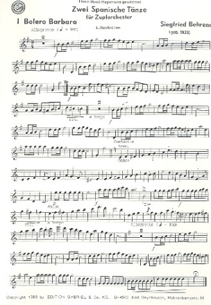 2 spanische Tnze fr Zupforchester Mandoline 1