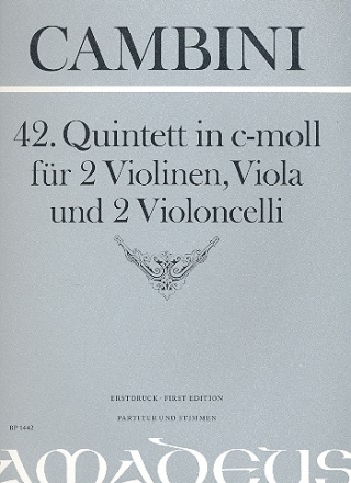42. Quintett in c-moll fr 2 Violinene/Viola/2Violoncelli Partitur und Stimmen