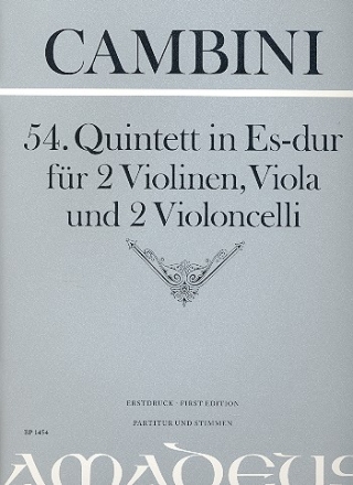 54. Quintett in Es-dur fr 2 Violinene/Viola/2Violoncelli Partitur und Stimmen