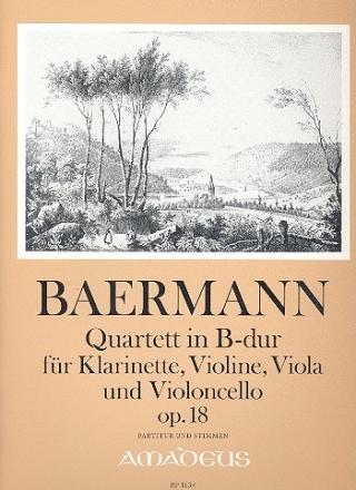 Quartett in B-Dur op.18 fr Klarinette/Violine/Viola/Violoncello Partitur und Stimmen