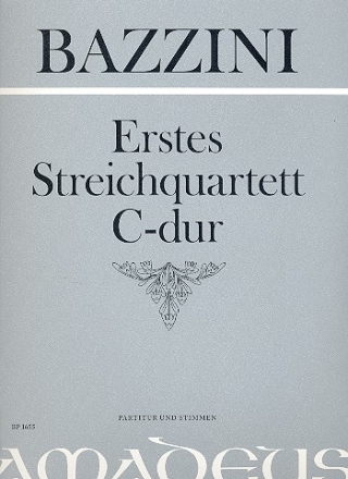 Erstes Streichquartett C-dur fr 2 Violinen/Viola/Violoncello Partitur und Stimmen